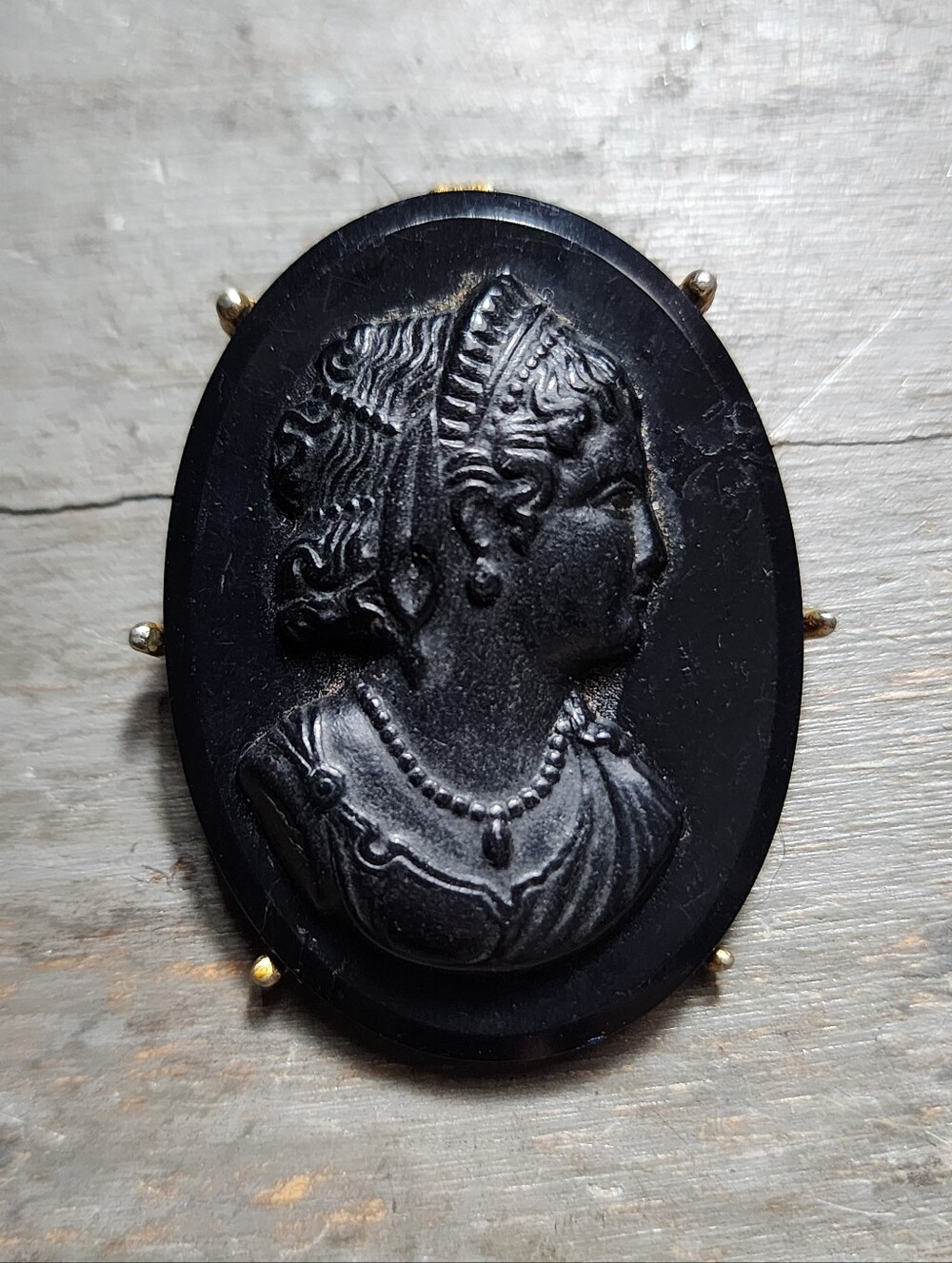 Vintage Victorian Revival Mourning Brooch